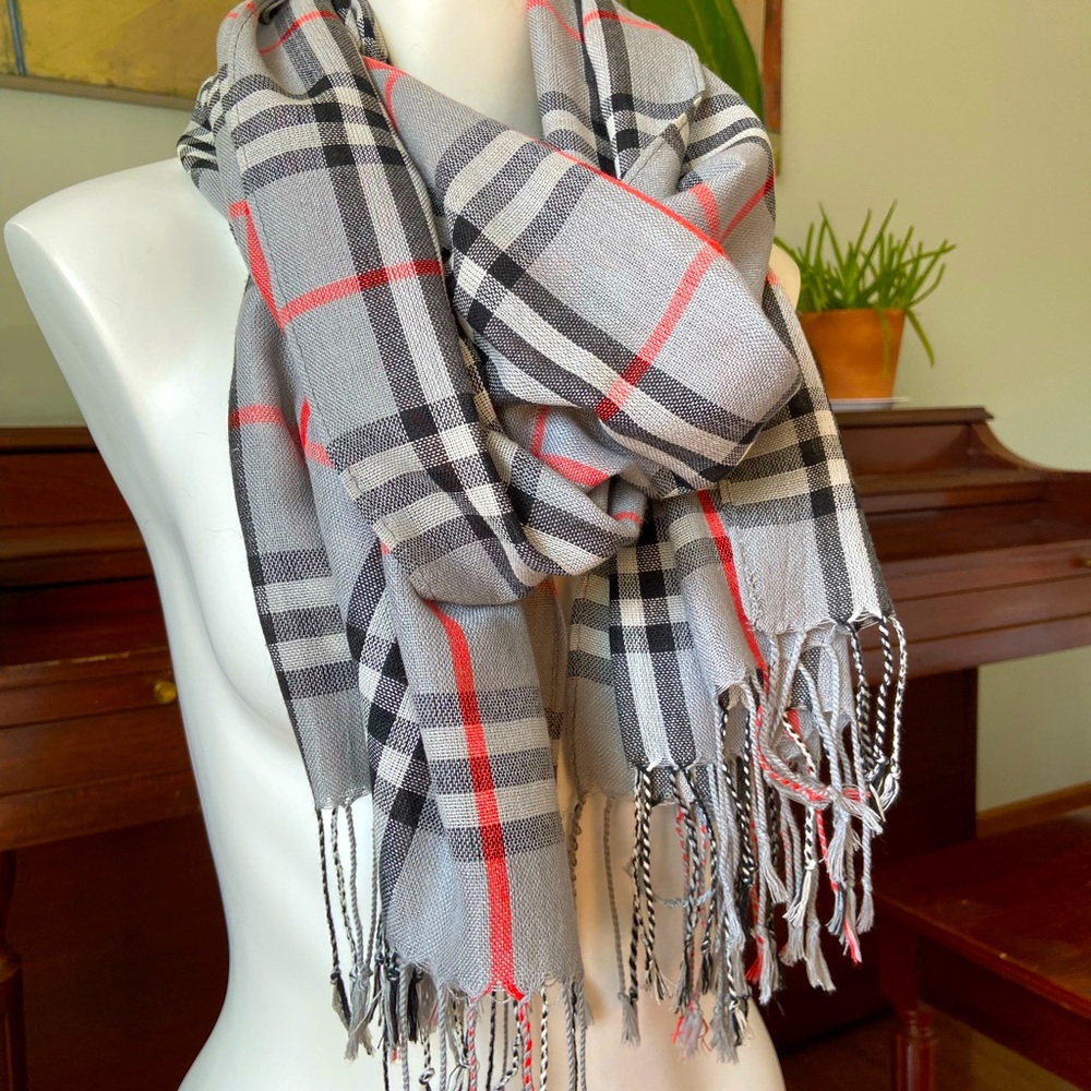 Thin Plaid Scarf